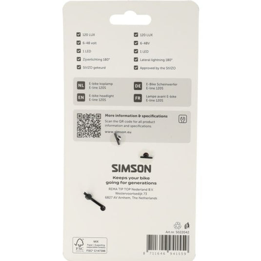 Simson koplamp aurora e-line 120s