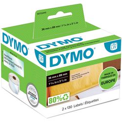 Dymo adresetiketten 99013, 36 x 89 mm transparant