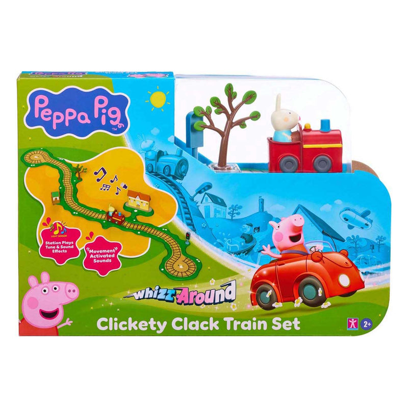 Load image into Gallery viewer, Gear2play peppa pig whizz around - klik-klak trein speelset - modulaire rijbaan voor whizz around voertuigen - interactief met muziek en geluid
