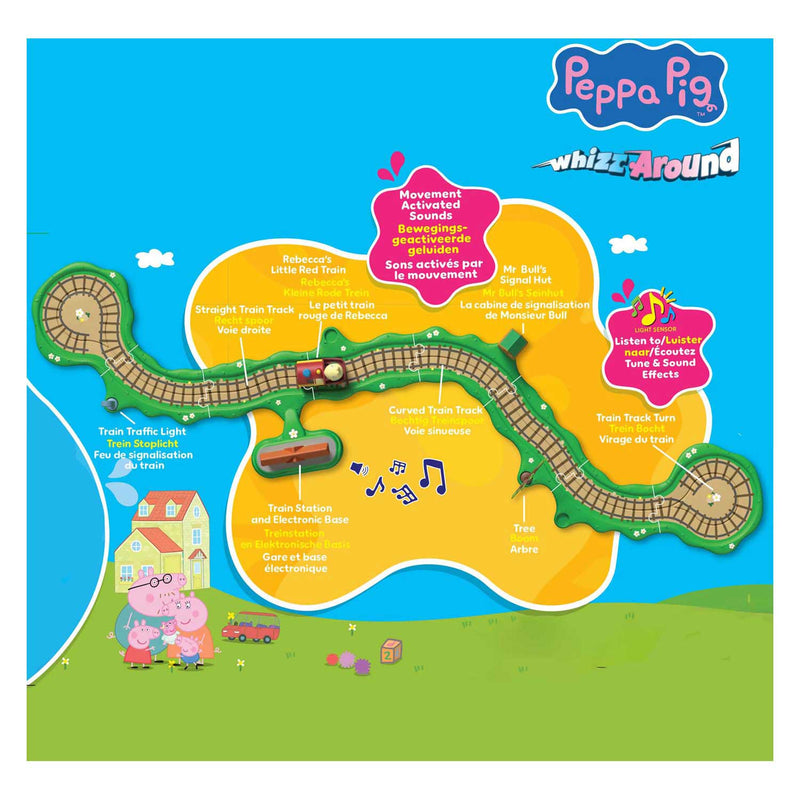 Load image into Gallery viewer, Gear2play peppa pig whizz around - klik-klak trein speelset - modulaire rijbaan voor whizz around voertuigen - interactief met muziek en geluid
