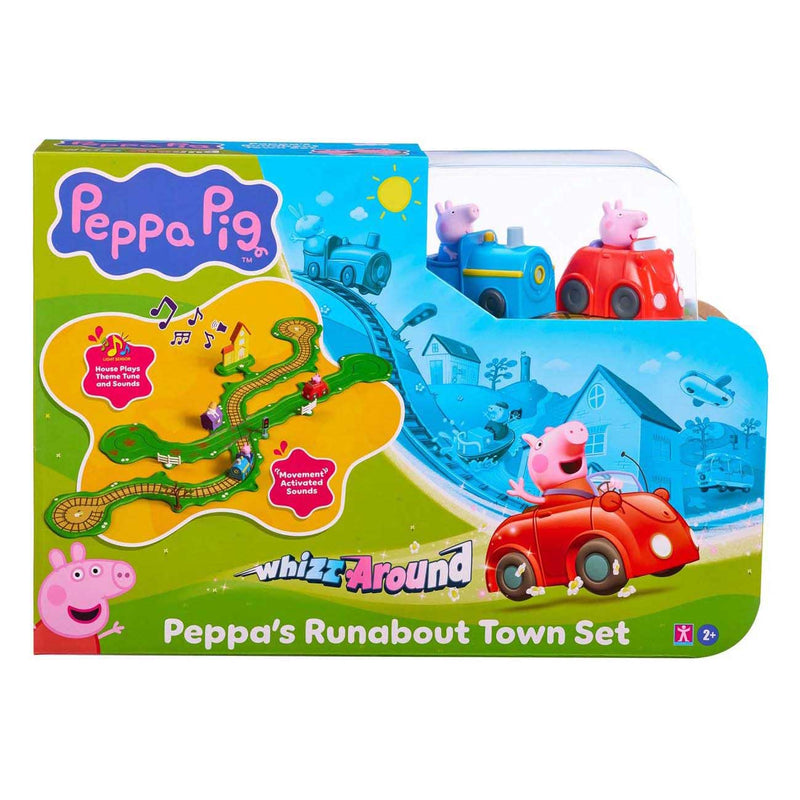 Load image into Gallery viewer, Gear2play peppa pig whizz around - peppa's rondweg door de stad speelset - modulaire rijbaan voor whizz around voertuigen - interactief met muziek en geluid

