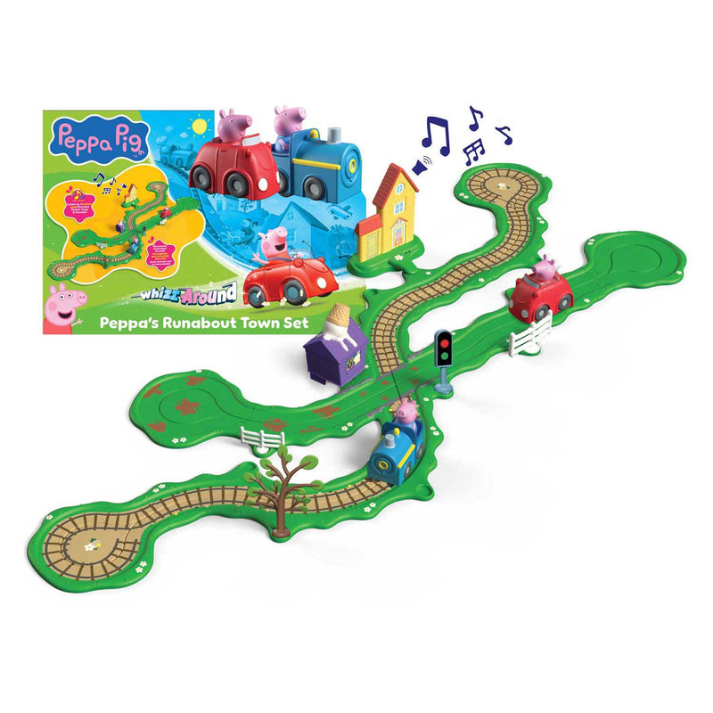 Load image into Gallery viewer, Gear2play peppa pig whizz around - peppa's rondweg door de stad speelset - modulaire rijbaan voor whizz around voertuigen - interactief met muziek en geluid
