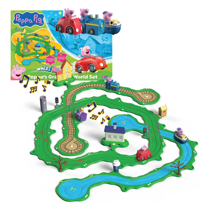 Load image into Gallery viewer, Gear2play peppa pig whizz around - peppa’s grote wijde wereld speelset - modulaire rijbaan voor whizz around voertuigen - interactief met muziek en geluid
