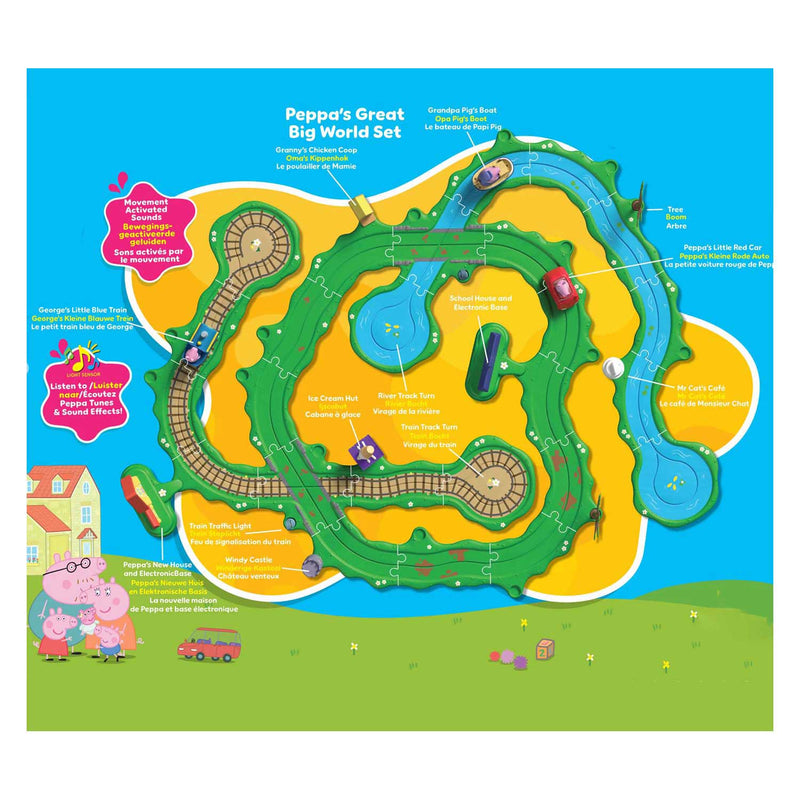 Load image into Gallery viewer, Gear2play peppa pig whizz around - peppa’s grote wijde wereld speelset - modulaire rijbaan voor whizz around voertuigen - interactief met muziek en geluid
