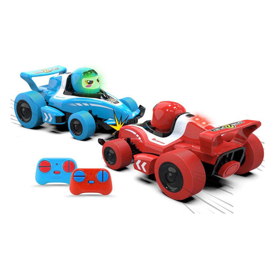 Gear2play rc neon bumper cars pro duoset - rc formule 1 battle cars - ga een botsduel aan!