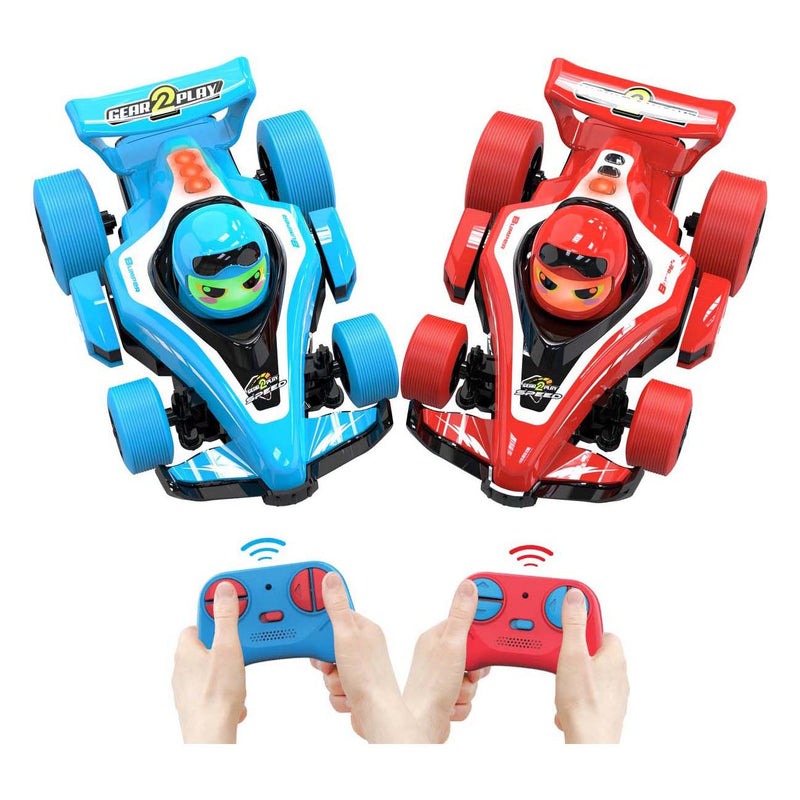 Load image into Gallery viewer, Gear2play rc neon bumper cars pro duoset - rc formule 1 battle cars - ga een botsduel aan!
