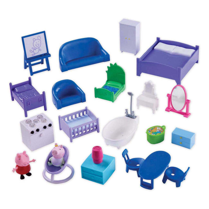Load image into Gallery viewer, Gear2play peppa pig houten poppenhuis met 9 kamers
