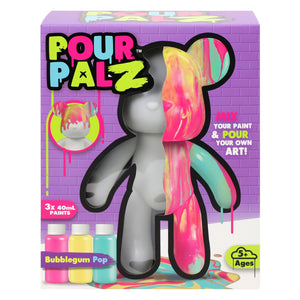 Gear2play pour palz large paint bear 'bubblegum pop' - gietverfset (roze, geel, turquoise)