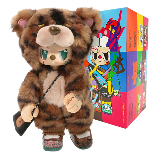 Kimmon rebel bear blind box pluche - 'find a bag' serie - verzamelfiguren