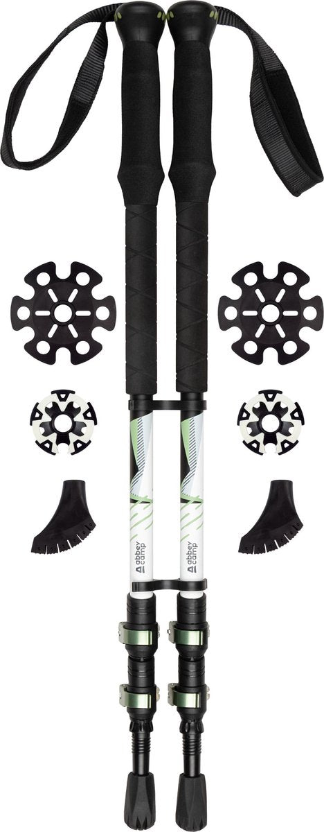 Abbey camp wandelstokken telescopisch verstelbaar - takezi - set - zwart mint