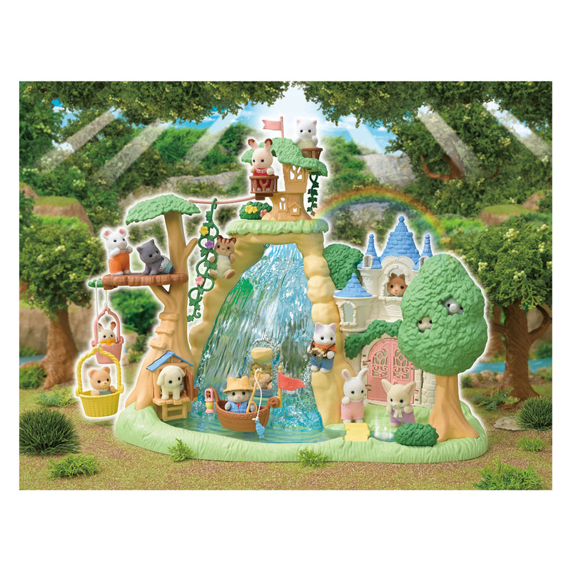 Load image into Gallery viewer, Sylvanian families 5761 geheime bos waterval set- inclusief 1 fluweelzachte baby speelfiguur
