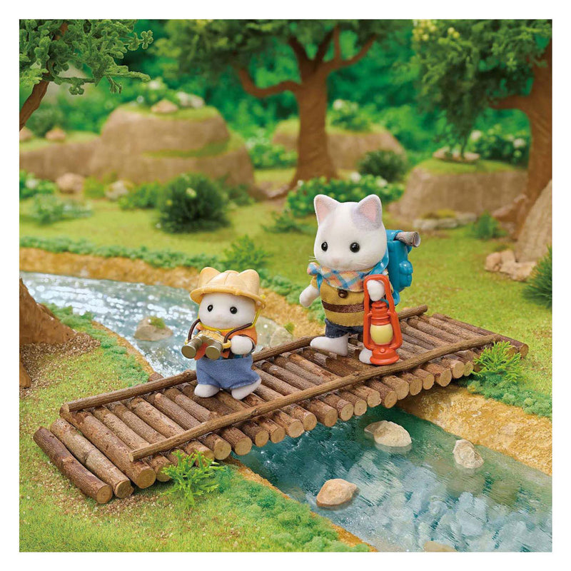 Load image into Gallery viewer, Sylvanian families 5763 duo avonturiers - latte kat broer en baby- fluweelzachte speelfiguren
