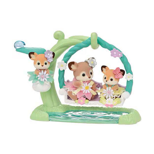 Sylvanian families 5801 baby hertjes- bloemen schommel- 3 fluweelzachte speelfiguren