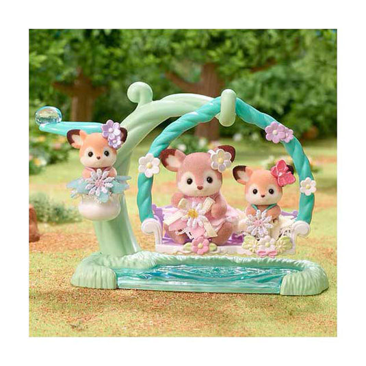 Sylvanian families 5801 baby hertjes- bloemen schommel- 3 fluweelzachte speelfiguren