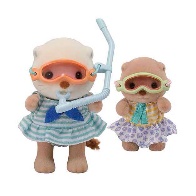 Load image into Gallery viewer, Sylvanian families 5804 zeeotter zussen- splashy snorkel set
