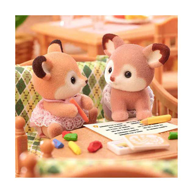 Load image into Gallery viewer, Sylvanian families 5800 tweeling herten- 2 fluweelzachte speelfiguren
