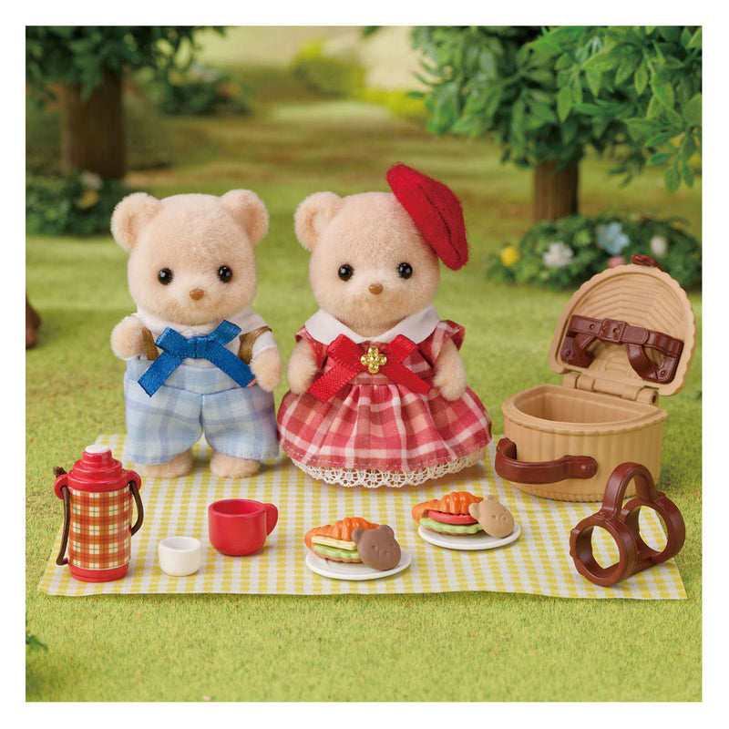 Load image into Gallery viewer, Sylvanian families 5853 biscuit beer zus en broer - picknick set
