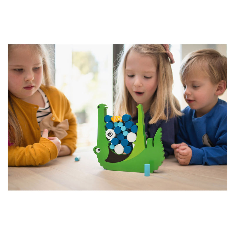 Load image into Gallery viewer, BS Toys Krokodil Hout Balans en Stapelspel
