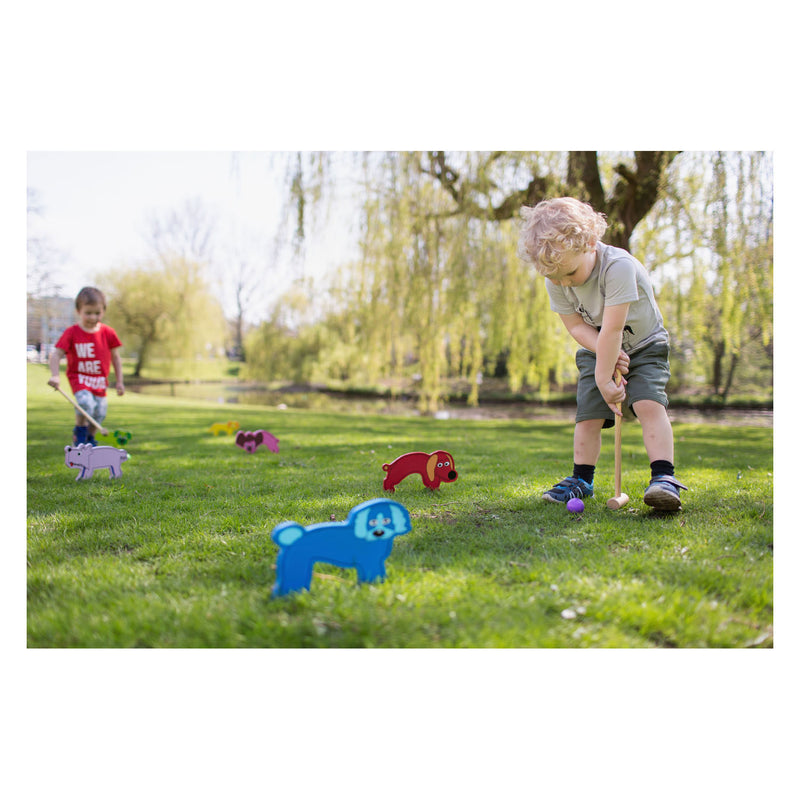 Load image into Gallery viewer, Bs toys houten croquet junior buitenspel
