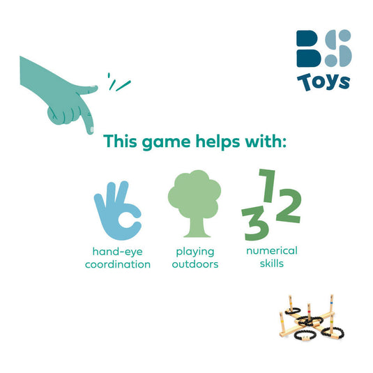 Bs toys houten ringwerpspel, 6dlg.