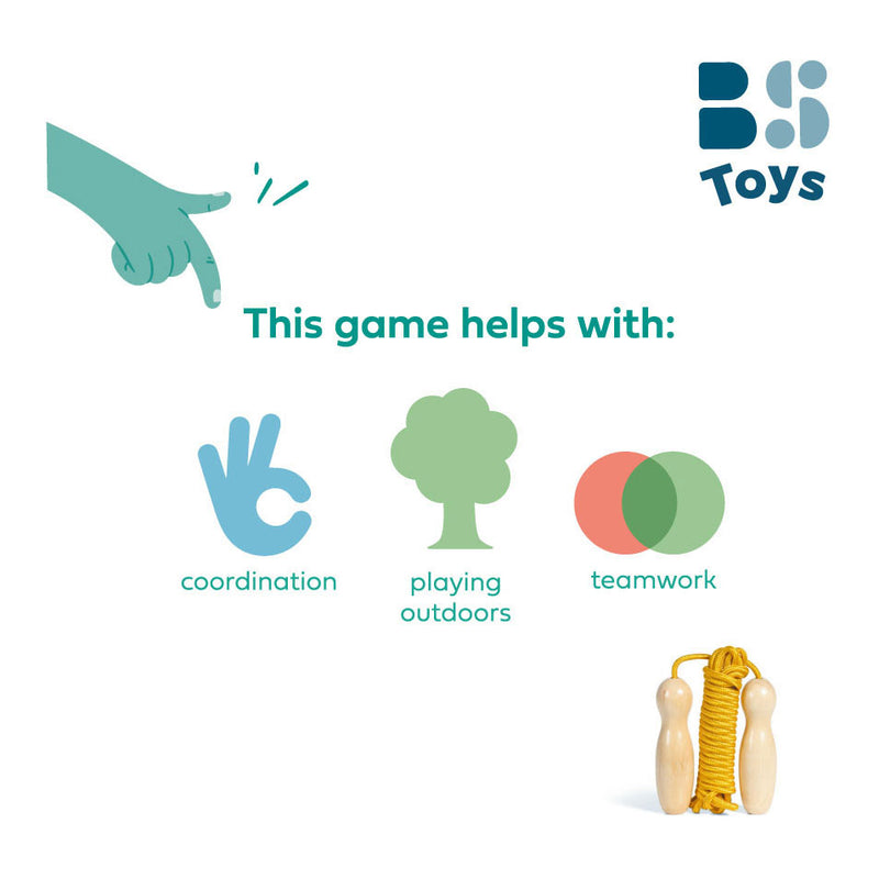 Load image into Gallery viewer, Bs toys springtouw geel met houten handvatten
