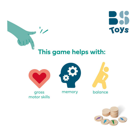 Bs toys moves! denkspel - actief beweeg spel - speelgoed vanaf 6 jaar - houten kaarten - kinderspeelgoed - cadeau kind