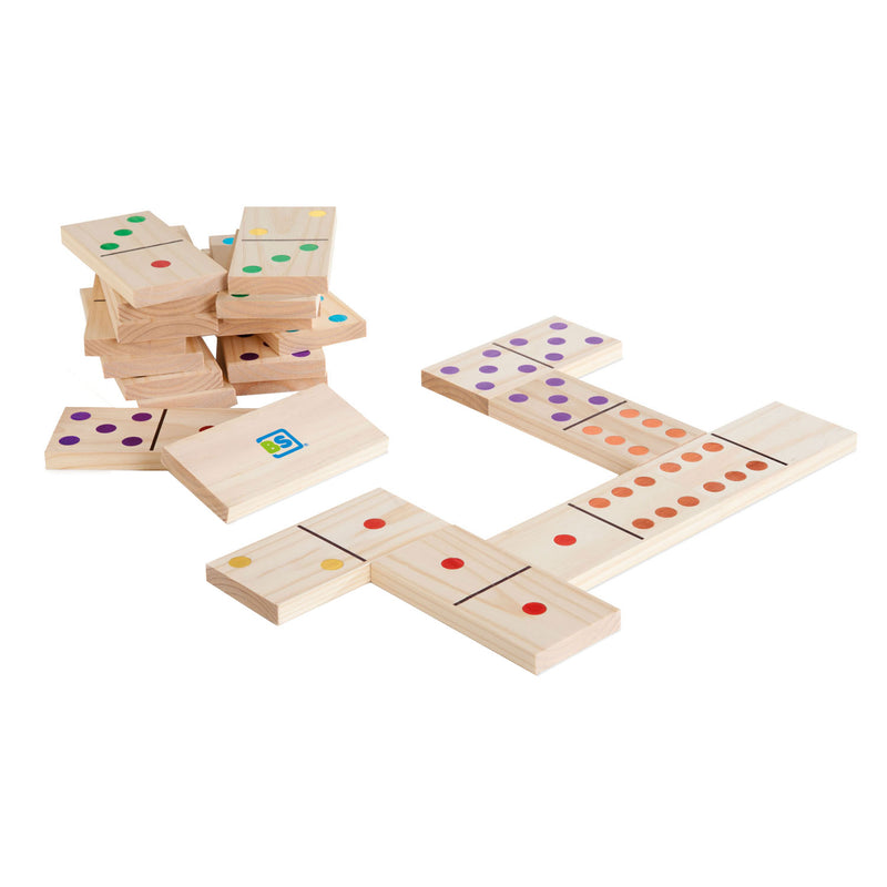 Load image into Gallery viewer, Bs toys mega houten domino spel, 28dlg,.
