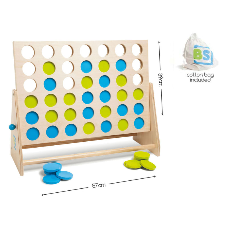 Load image into Gallery viewer, Bs toys mega houten vier bij elkaar spel, 43dlg
