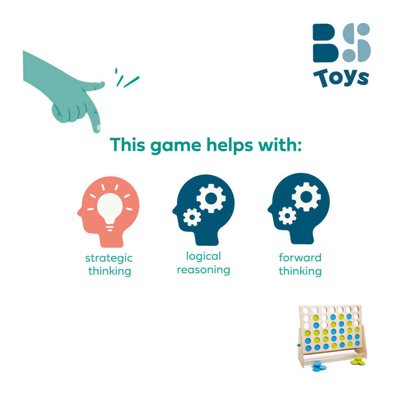 Afbeelding laden in galerijviewer, Bs toys mega houten vier bij elkaar spel, 43dlg
