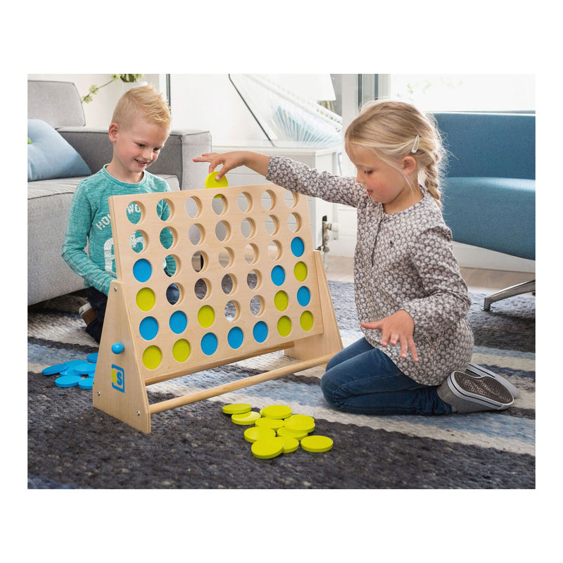 Afbeelding laden in galerijviewer, Bs toys mega houten vier bij elkaar spel, 43dlg
