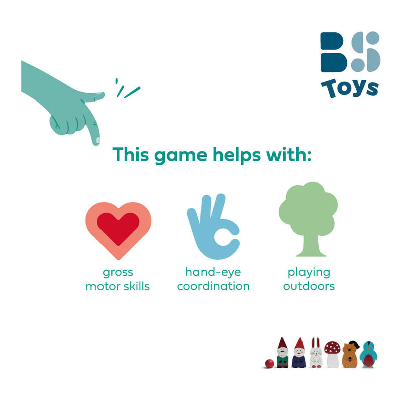 Load image into Gallery viewer, Bs toys houten bowlingspel bosvrienden, 7dlg.
