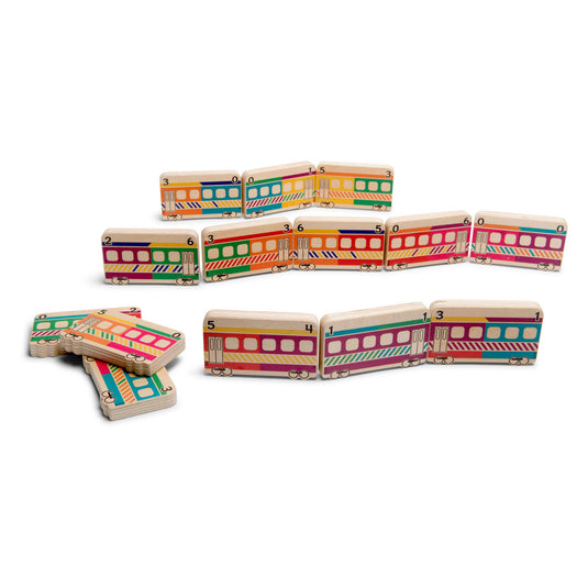 Bs toys houten dominotrein, 14dlg.