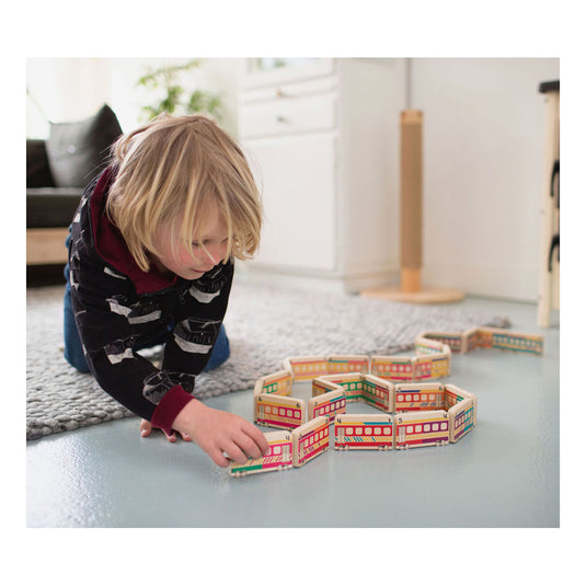 Bs toys houten dominotrein, 14dlg.