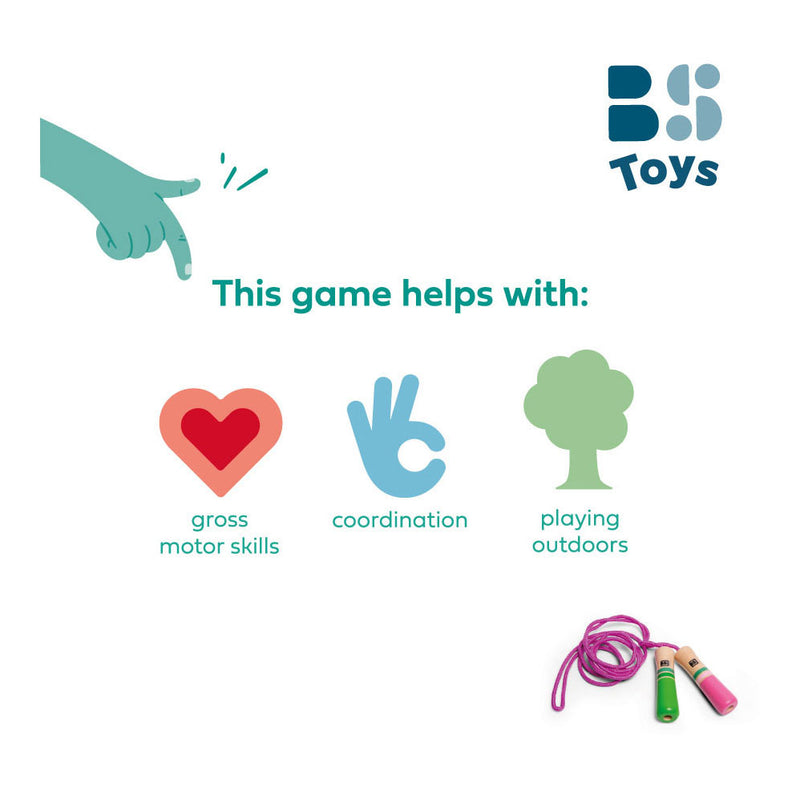 Load image into Gallery viewer, Bs toys springtouw roze met houten handvatten
