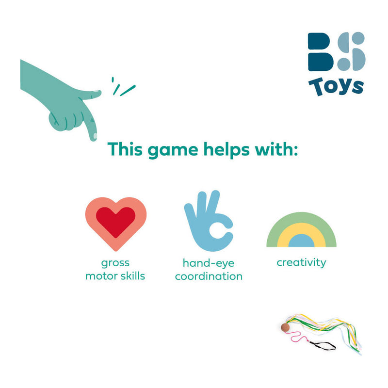Load image into Gallery viewer, Bs toys poi slinger - dansen - bewegen - cadeau kind - met gekleurde linten
