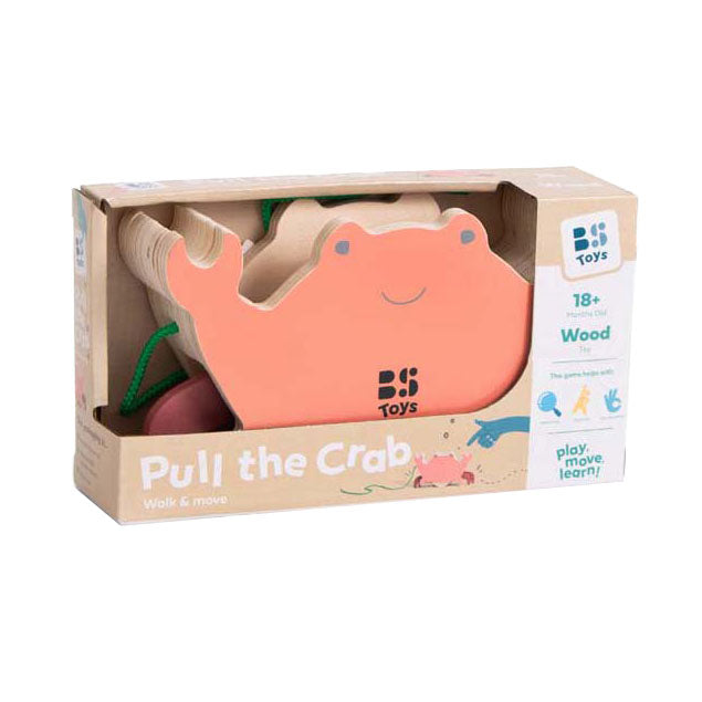Load image into Gallery viewer, Bs toys houten krab met trekkoord
