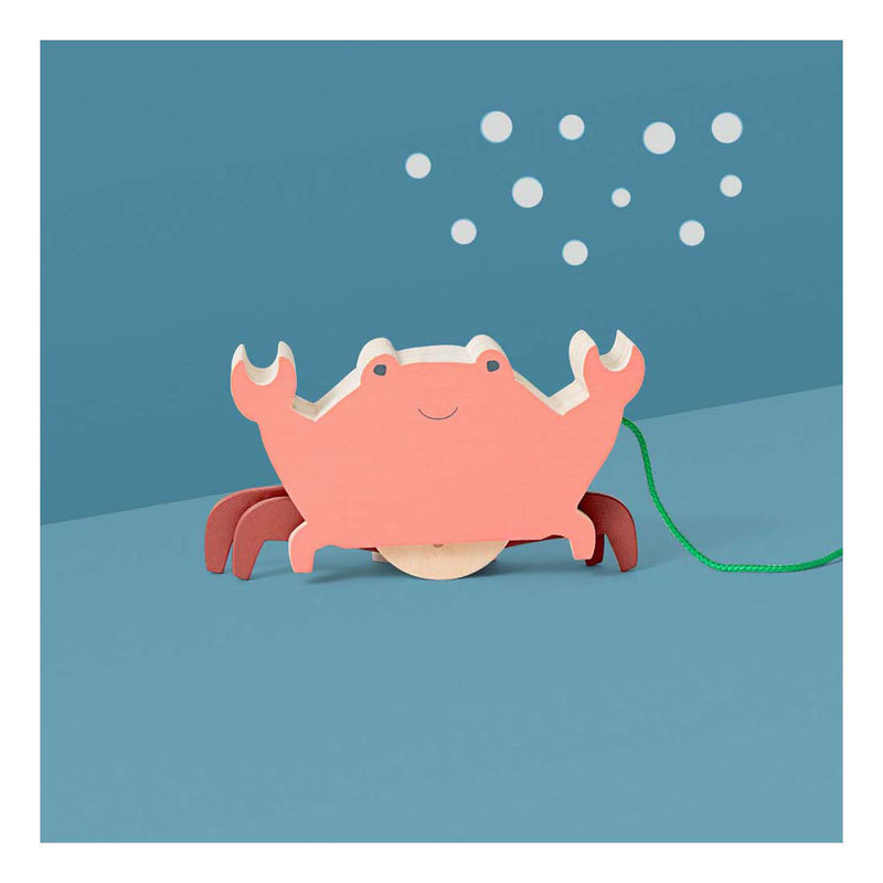 Load image into Gallery viewer, Bs toys houten krab met trekkoord
