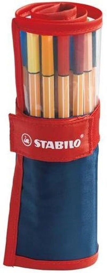 Stabilo point 88 - premium fineliner 0,4 mm - rollerset - met 25 verschillende kleuren
