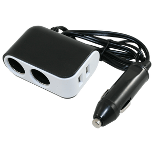 12v standaard adapter naar 2x uni contactdoos en 2x usb-a