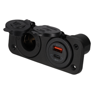 Power line 12 volt contactdoos uni en usb-a + usb-c lader - inbouw