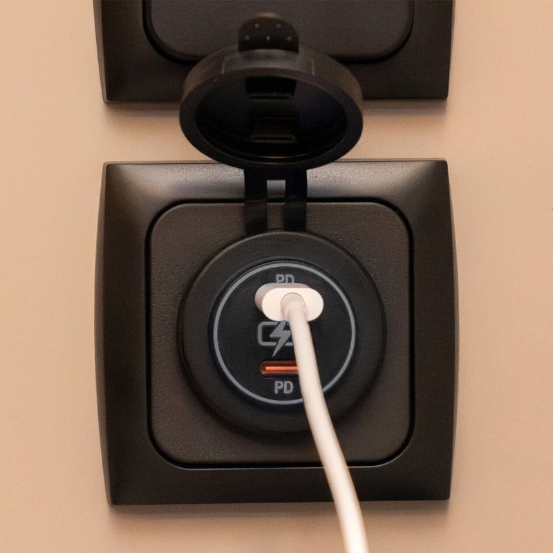 Afbeelding laden in galerijviewer, Power line 2x usb-c pd lader
