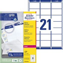 Adresetiketten avery zweckform ultragrip wit