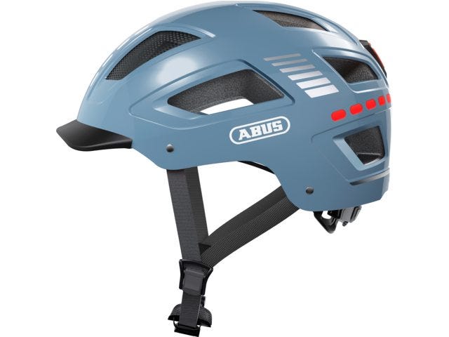 Load image into Gallery viewer, Abus fietshelm hyban 2.0 led signal glacier xl - 58-63 cm - blauw - geschikt voor gebruik op elektrische fietsen - stadsfietsen - 510 g
