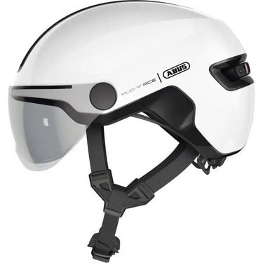 Abus fietshelm hud-y ace shiny white s - 51-55 cm - wit - geschikt voor gebruik op elektrische fietsen - stadsfietsen - 400 g