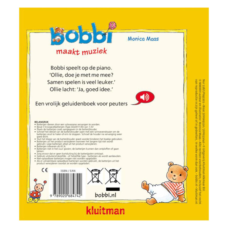 Load image into Gallery viewer, Uitgeverij kluitman geluidenboek bobbi maakt muziek
