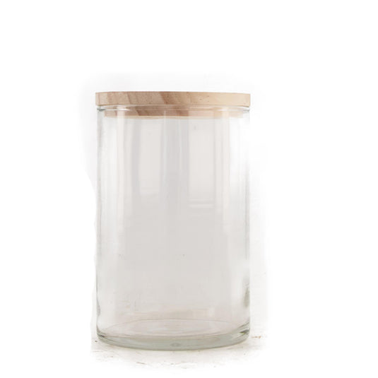 Dijk natural collections vaas glas ø10x15.8cm met schikdeksel