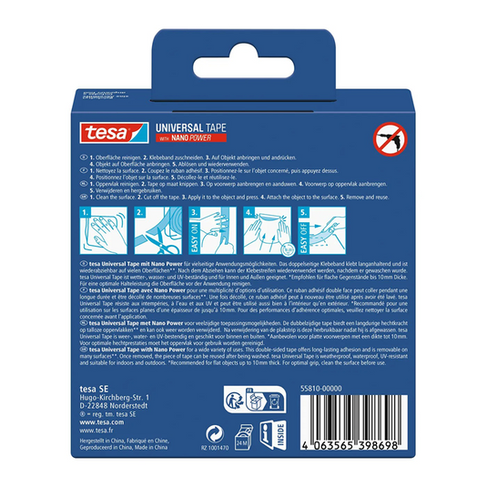 Tesa 1074162 - universal tape nano power3mx30mm | 8 stuks