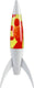 I-total lavalamp - lava lamp - sfeerlamp - 45 x 20 cm - glas aluminium - 25w - oranje vloeistof met rode lava - witte voet - xl2934