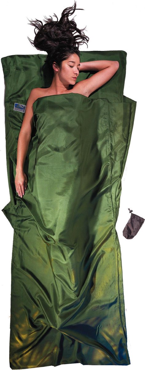 Cocoon travelsheet - lakenzak - zijde - dark olive
