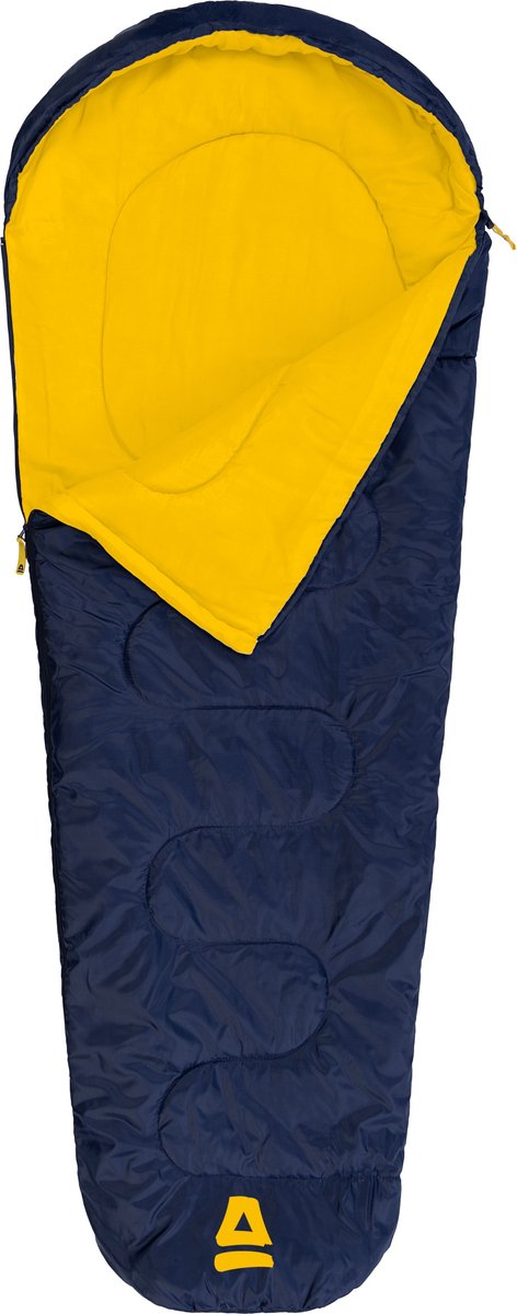Abbey camp kinderslaapzak - mummiemodel - blauw - 160 x 65 45 cm - tochtrand